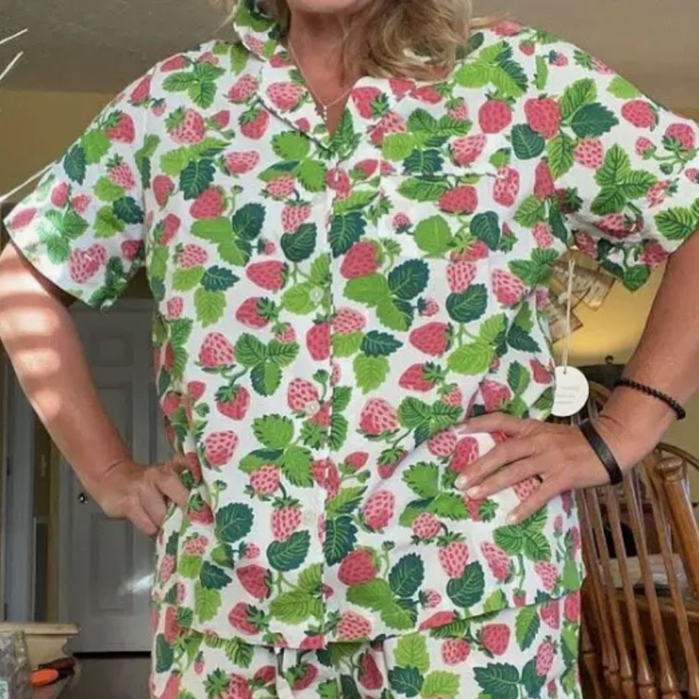 Printfresh Strawberry Fields Pajama Top Only - Pi… - image 3